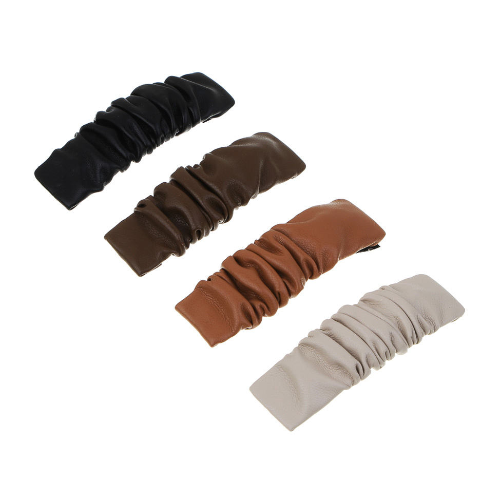 ЮНИLOOK Зажим для волос, 8см, металл, искусств.кожа, 4 цвета, ACS-91, арт.№ 321-023