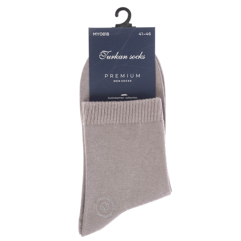 Носки мужские тм TURKAN, 90% хлопок, 8% полиамид, 2% лайкра, р.41-46, цвета в ас-те, #MY0818, арт.№ 019-555