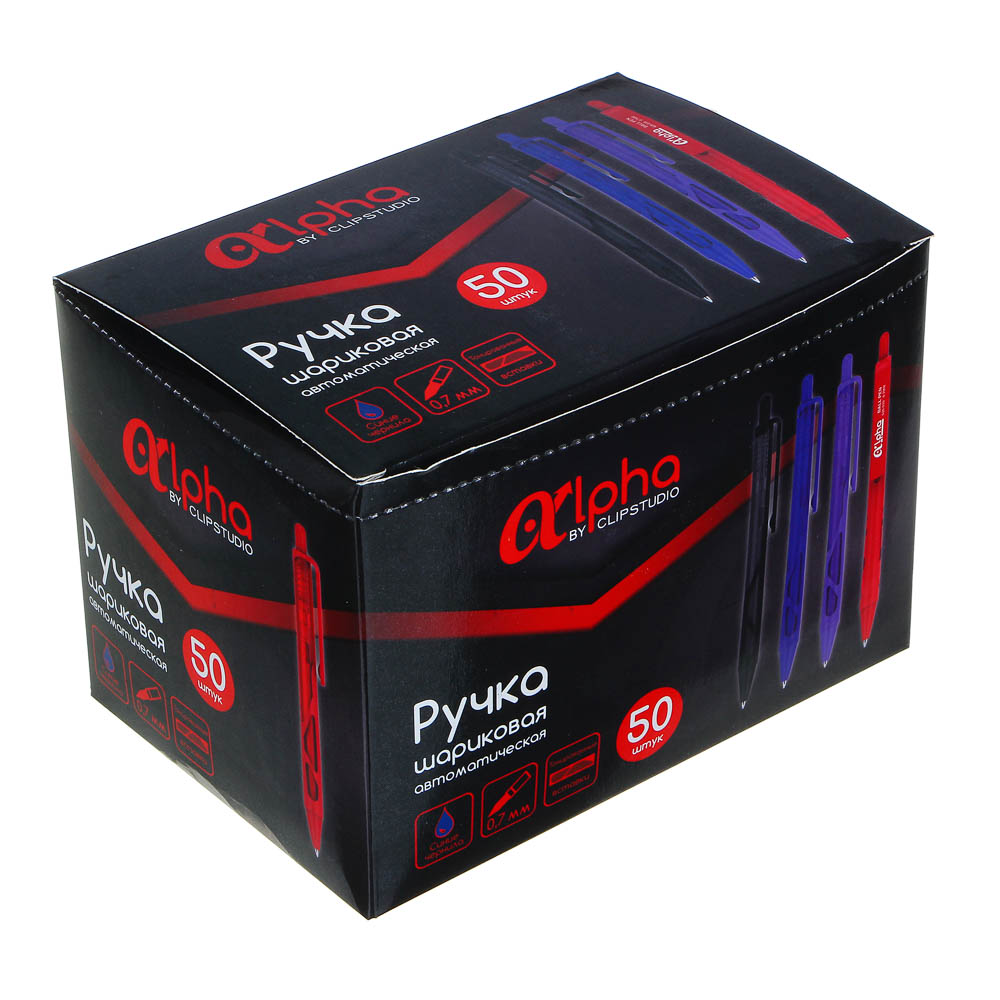 Авторучка шариковая синяя "Альфа", цв.корпус с тонир.вставками, 0,7мм, 4 цв.корпуса, пластик, арт.№ 626-039