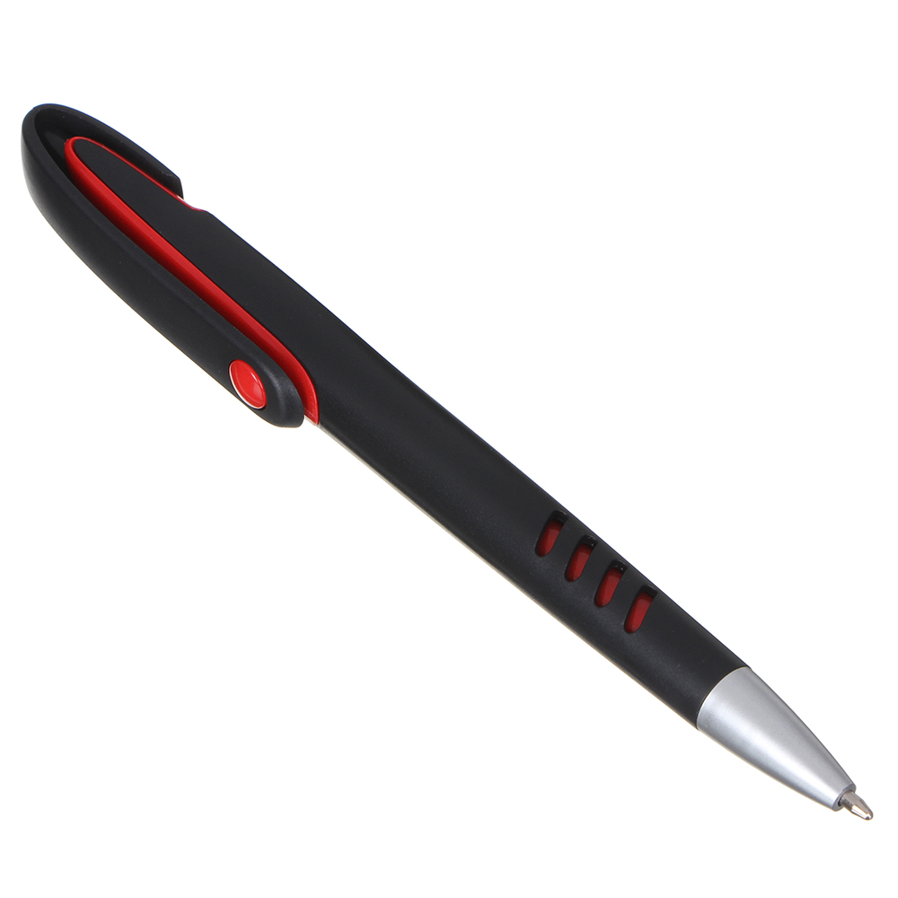 Авторучка шариковая синяя, черный корпус с цветной отделкой, 14,5см, пластик, 4 цвета отделки, арт.№ 626-017