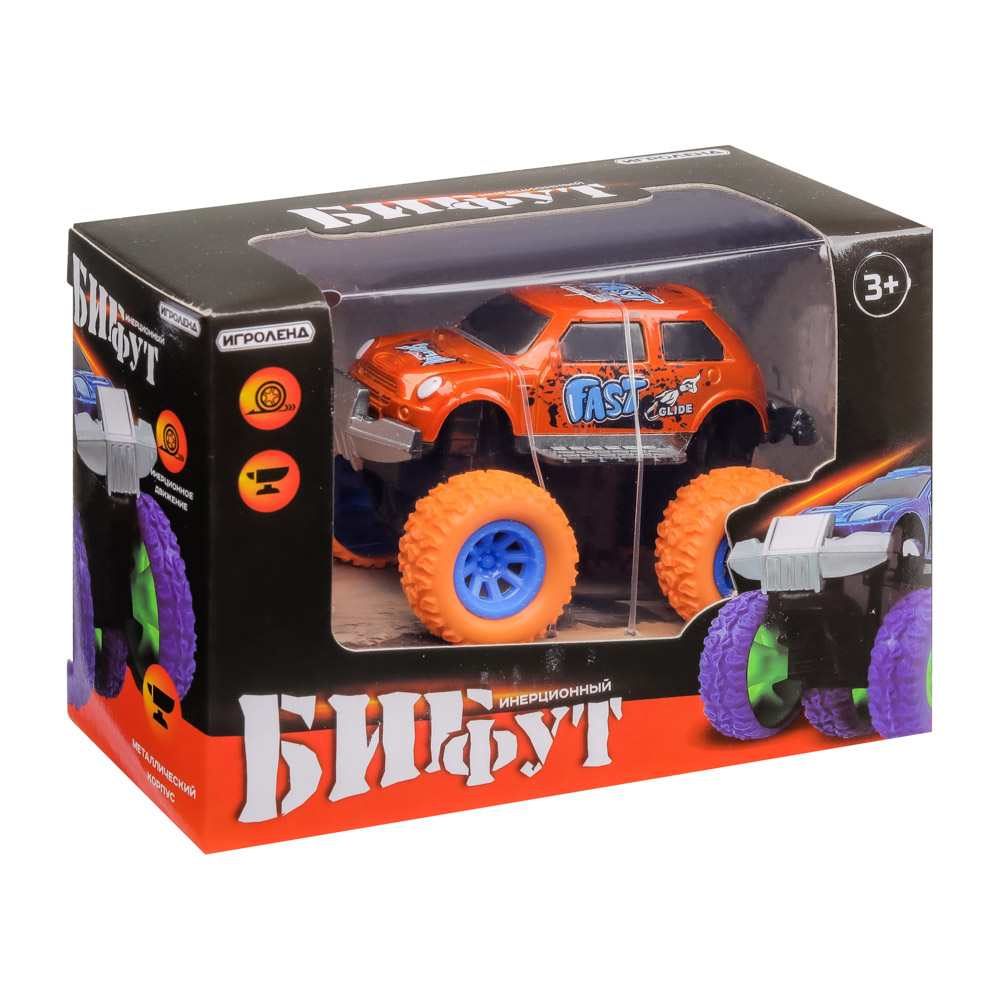 ИГРОЛЕНД Бигфут машина инерционная, металл, 8,5х3,8х3,6см, арт.№ 292-253