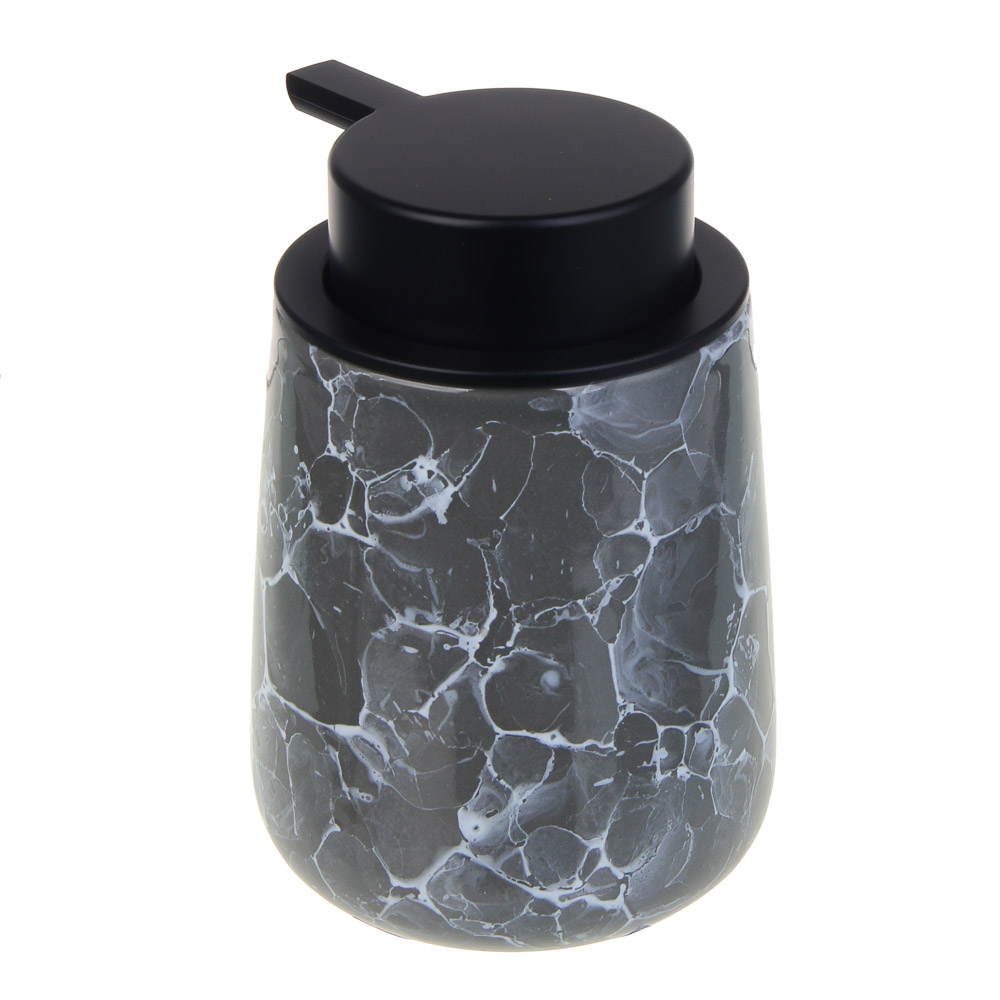 VETTA Дозатор для жидкого мыла, 320 мл, 13x9x9 см, керамика, "Космос", мрамор серый, арт.№ 463-489