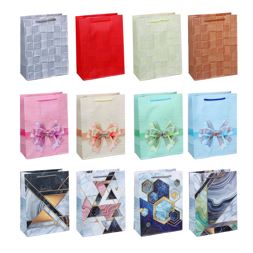 Пакет подарочный, вскч бум., М 18х24х8,5 см, 8 дизайнов, арт 2, арт.№ 507-981