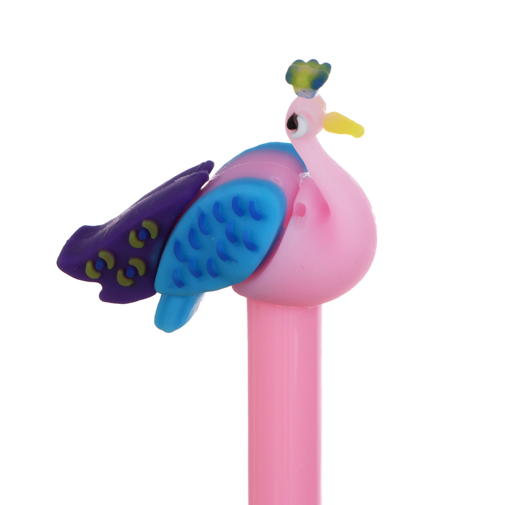 Ручка гелевая синяя, с наконечником в форме павлина, 4 дизайна, арт.№ 591-196