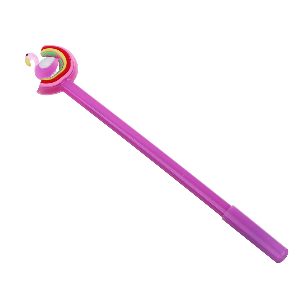 Ручка гелевая синяя, с наконечником в форме птицы на радуге, 4 дизайна, арт.№ 591-197