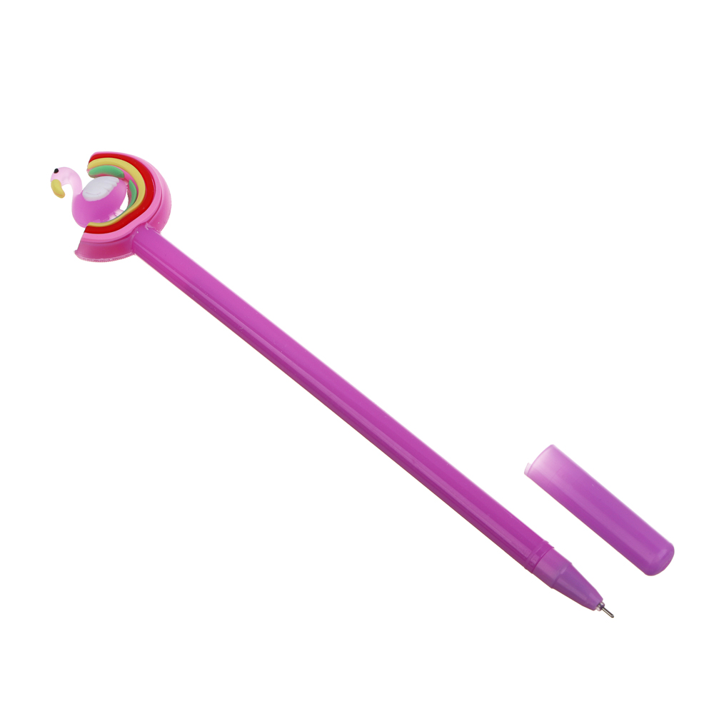 Ручка гелевая синяя, с наконечником в форме птицы на радуге, 4 дизайна, арт.№ 591-197