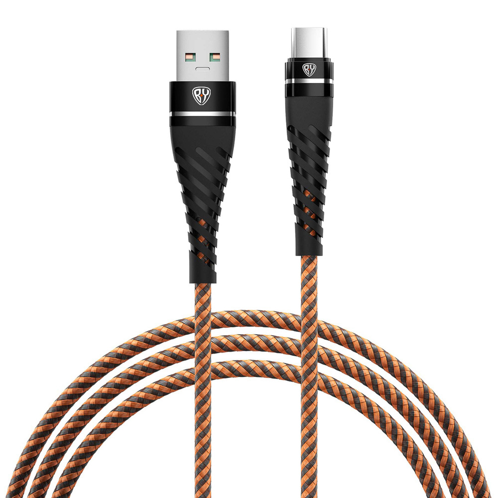 Кабель для зарядки USB(A)-Type C BY Герои, 1м., 2.4А, Быстрая зарядка QC3.0, тканная оплётка, Кощей, арт.№ 931-394