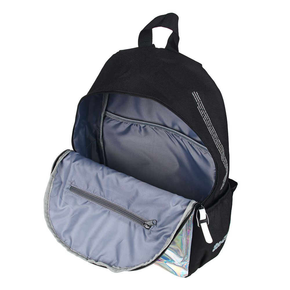 BY ЗАРЯ Рюкзак подростковый, 41x29x18см, "Сияние", 1 отделение, 4 кармана, блестящий ПЭ, арт.№ 254-465