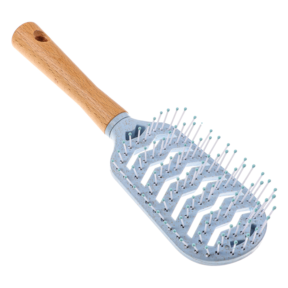 ЮНИLOOK Расческа массажная Эко, дерево, нейлон, 23х6,5 см, 2 цвета, арт.№ 319-172