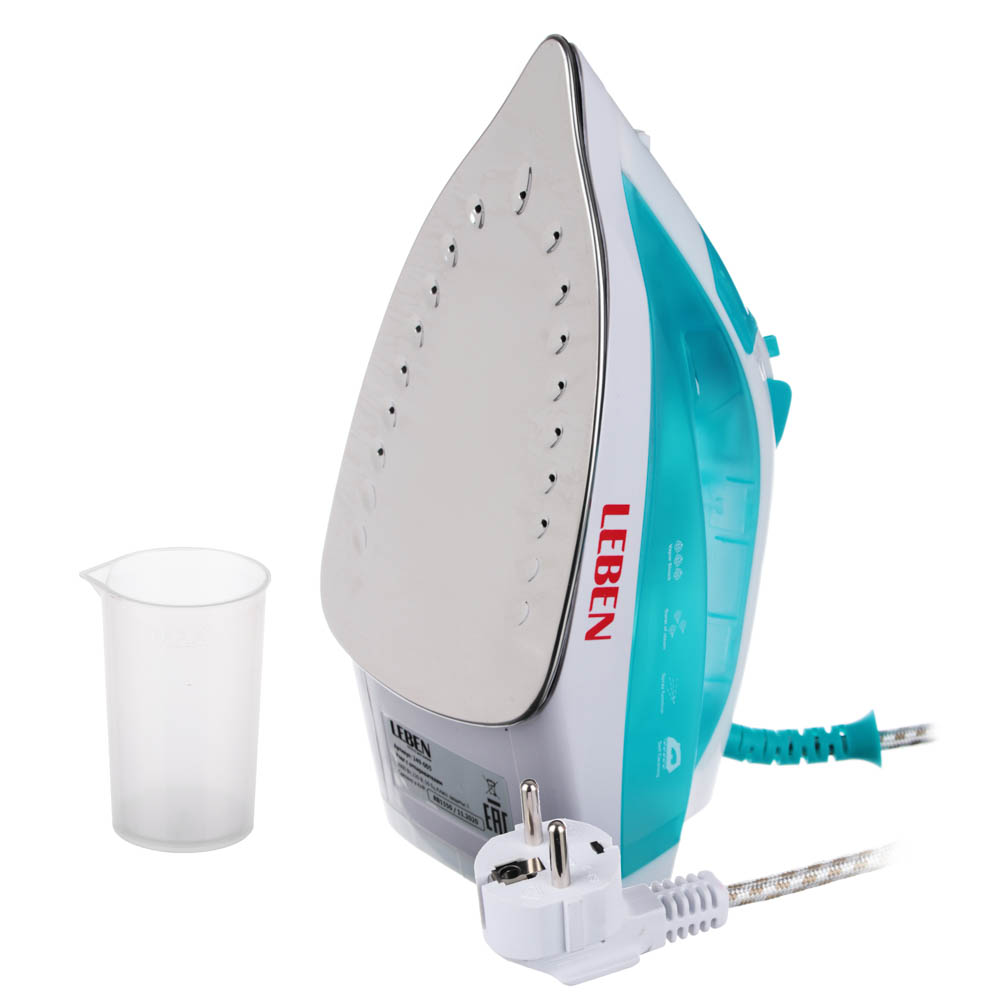 LEBEN Утюг с отпаривателем 2000 Вт, подошва - покрытие из нерж. стали, пар 15 гр.мин, арт.№ 249-003