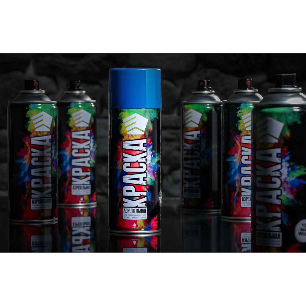 ЕРМАК Краска аэрозоль 400мл, синяя (9001/21), арт.№ 759-054