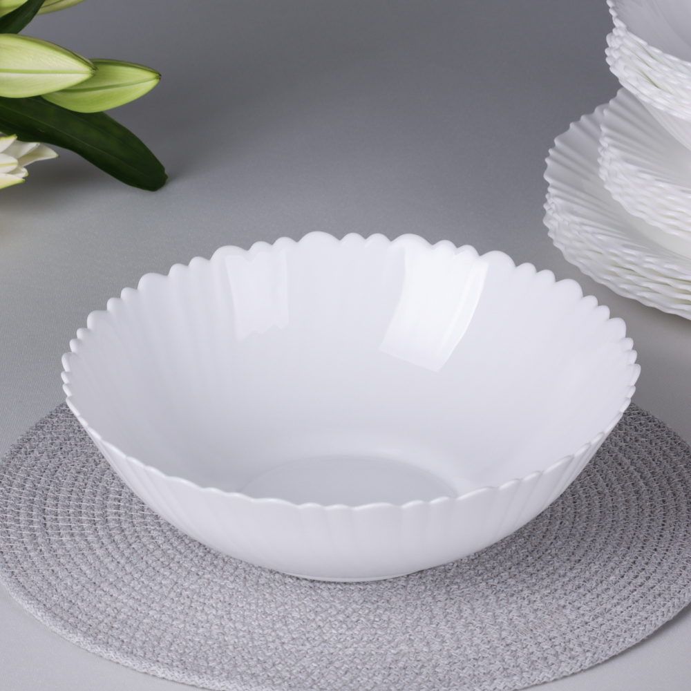 MILLIMI Бьянко Плюс Набор столовой посуды 19 пр., опаловое стекло, арт.№ 818-023