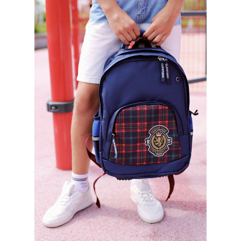 Хайскул Рюкзак подростковый, улучш., 41x31x18см, 2 отд., 3 кармана, уплотненная спинка и лямки, арт.№ 254-442