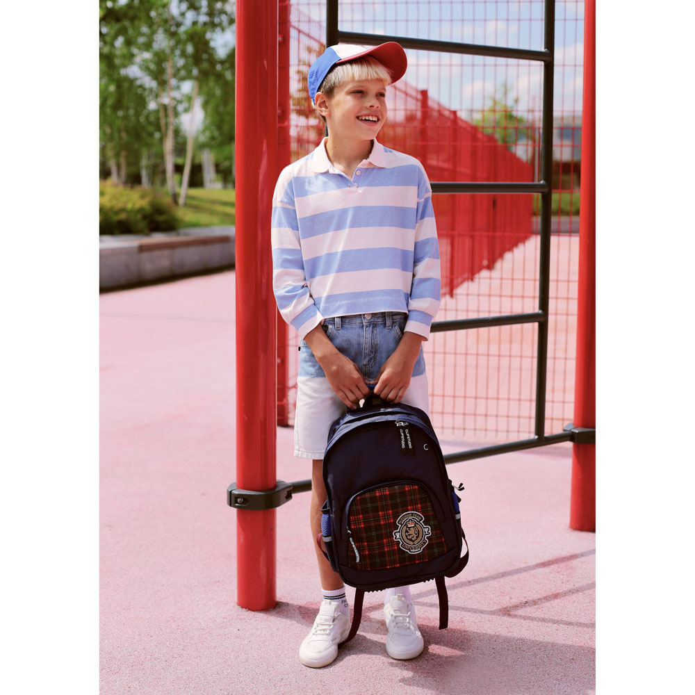 Хайскул Рюкзак подростковый, улучш., 41x31x18см, 2 отд., 3 кармана, уплотненная спинка и лямки, арт.№ 254-442