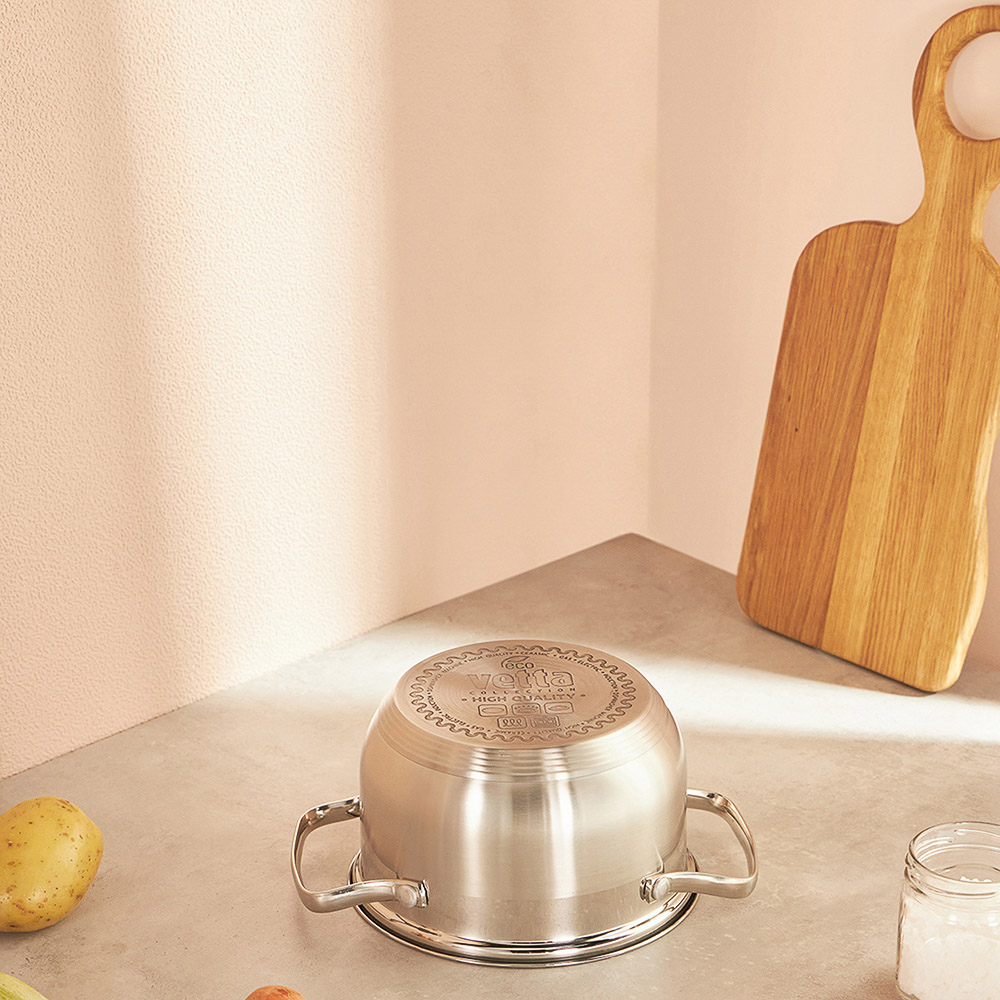 VETTA Берн Кастрюля 16х10см. 1,9л. со стекл. крышкой, индукция, арт.№ 822-099