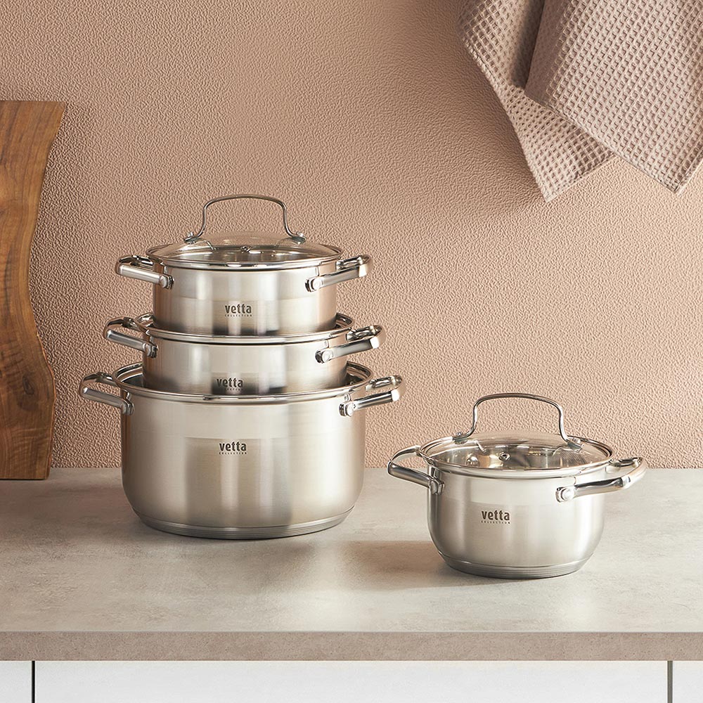 VETTA Берн Кастрюля 18х11см. 2,6л. со стекл. крышкой, индукция, арт.№ 822-100