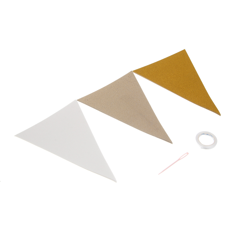 Fntastic Растяжка "Флажки", 12 треугольников, глиттер, бумага, арт.№ 521-136