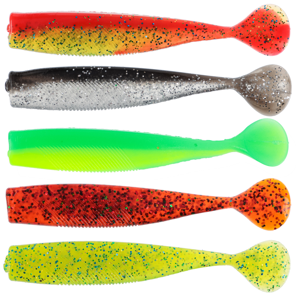 Приманка мягкая "Виброхвост 4.5" тм AZOR FISHING, силикон Премиум, 110 мм, 3 шт. в уп., микс цветов, арт.№ 145-083