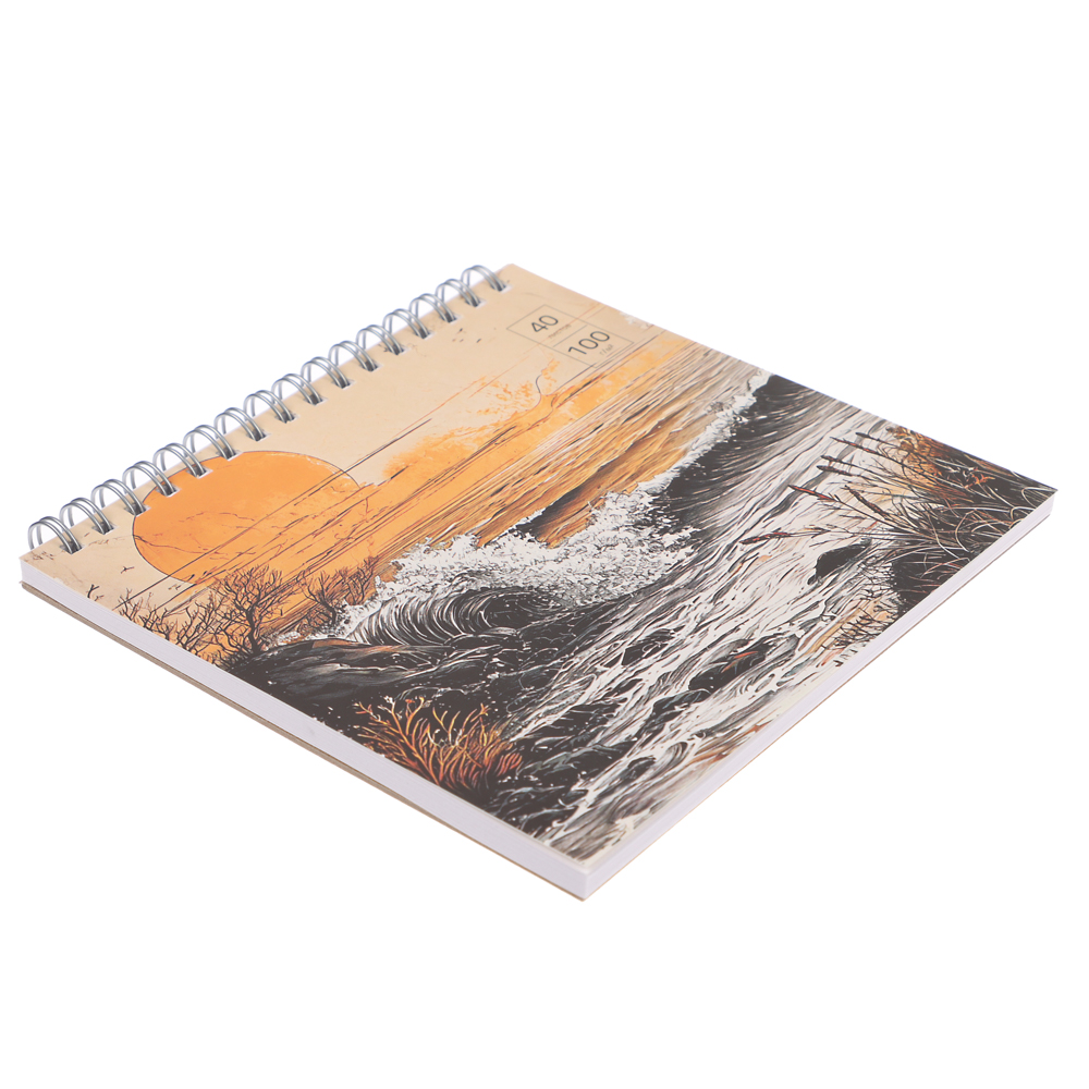 Скетчбук (альбом) 14,5х14,5см, 40л. обл.картон, блок 100г/м2, спираль, тв. подложка, 4 диз., арт.№ 515-069