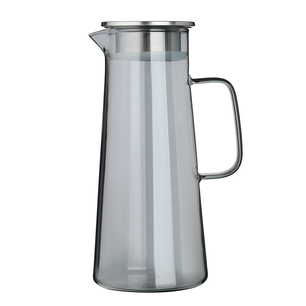 SATOSHI Графит Кувшин для воды 1,8л, 2 кружки 200мл, стекло, нерж.сталь, арт.№ 850-268