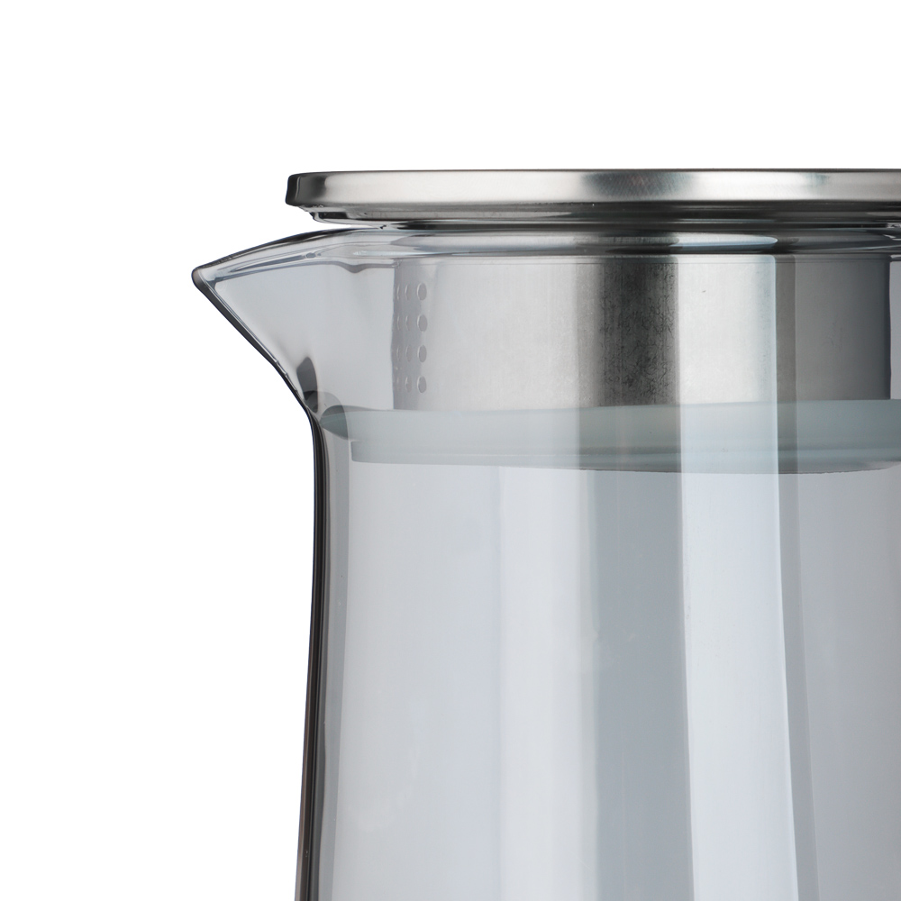 SATOSHI Графит Кувшин для воды 1,8л, 2 кружки 200мл, стекло, нерж.сталь, арт.№ 850-268