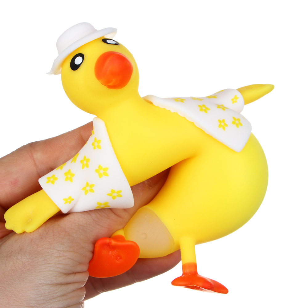 ИГРОЛЕНД Игрушка-антистресс, Утка -весельчак, TPR, 14см, 2 цвета, арт.№ 297-006