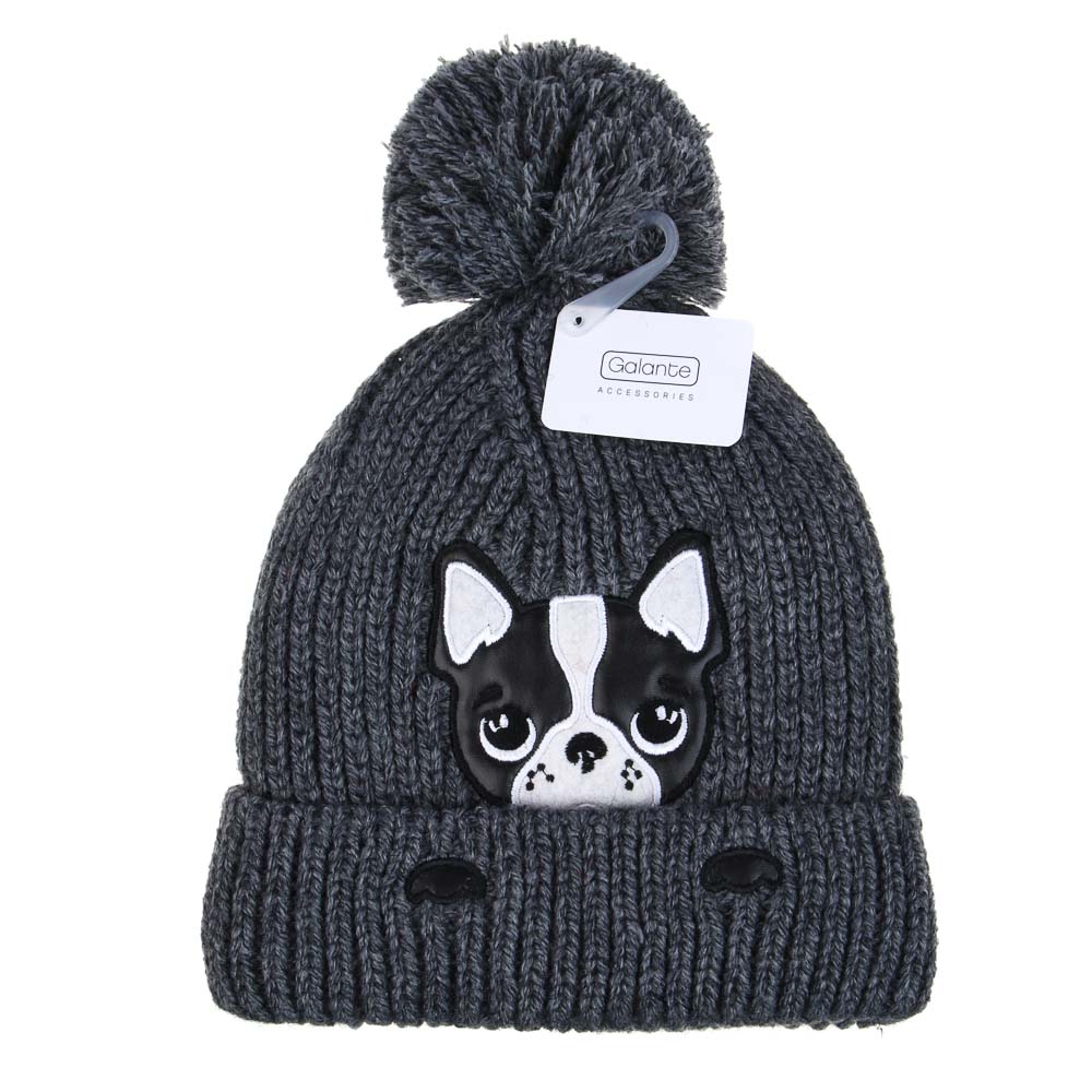 GALANTE Шапка бини детская на подкладе с аппликацией, р-р 52-54, 3 цвета, СЗШ24-24, арт.№ 314-864
