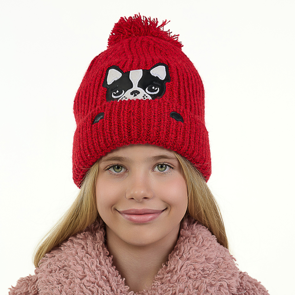 GALANTE Шапка бини детская на подкладе с аппликацией, р-р 52-54, 3 цвета, СЗШ24-24, арт.№ 314-864