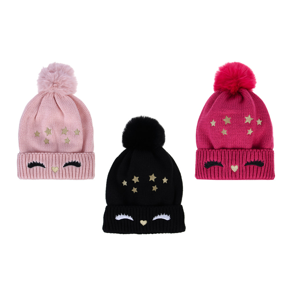 GALANTE Шапка бини детская на подкладе с вышивкой, р-р 52-54 , 3 цвета, СЗШ24-25, арт.№ 314-865