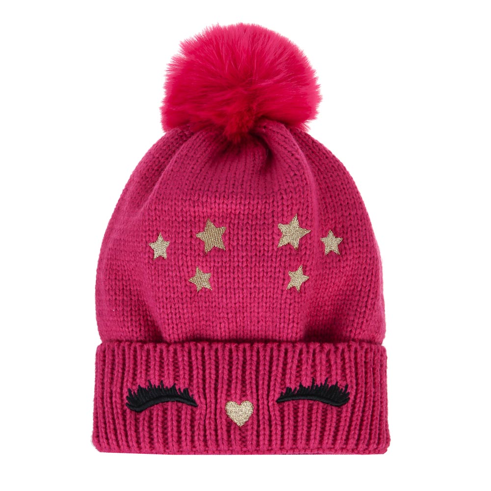 GALANTE Шапка бини детская на подкладе с вышивкой, р-р 52-54 , 3 цвета, СЗШ24-25, арт.№ 314-865