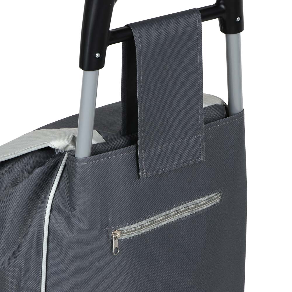 Тележка + сумка тм VETTA, до 30кг, 36х26х94см, 28л, брезент, колеса ЭВА d16см, цвет серый, арт.№ 467-248