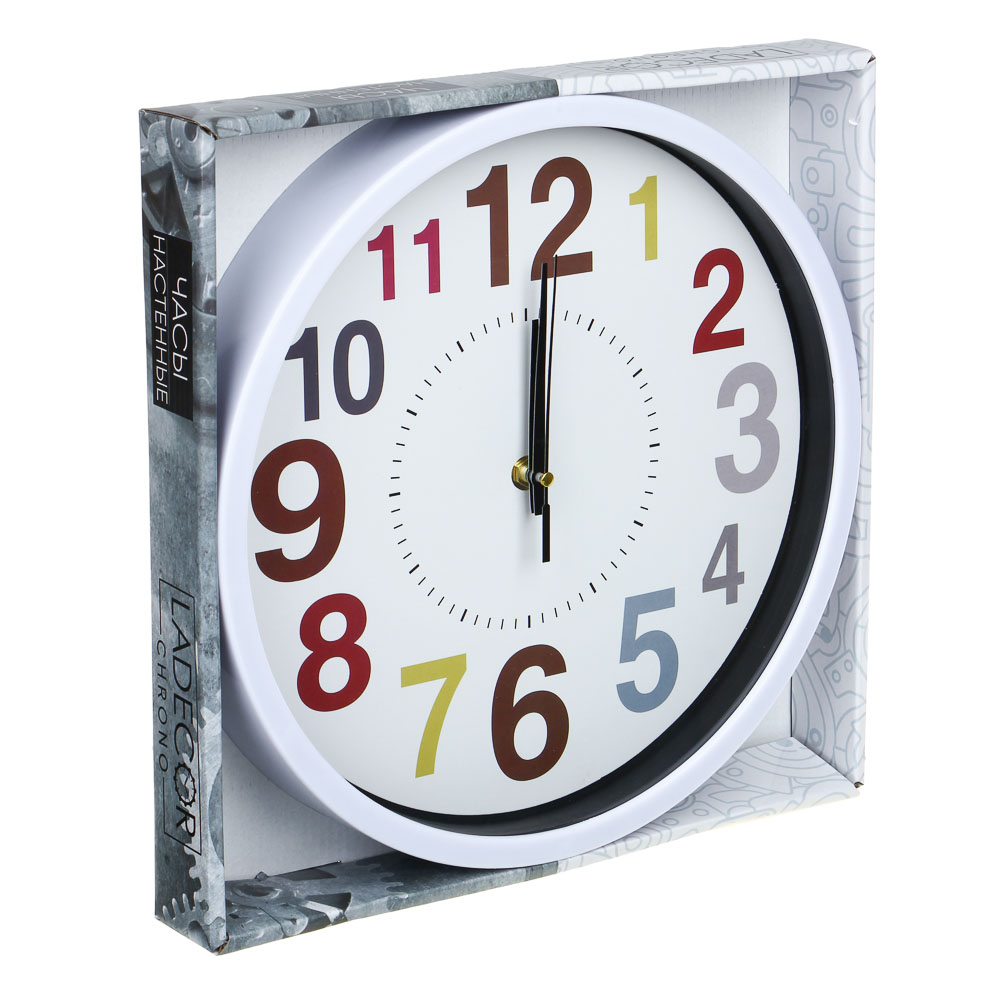 LADECOR CHRONO Часы настенные, круглые, 30 см, 2 цвета, арт.09-55, арт.№ 581-096