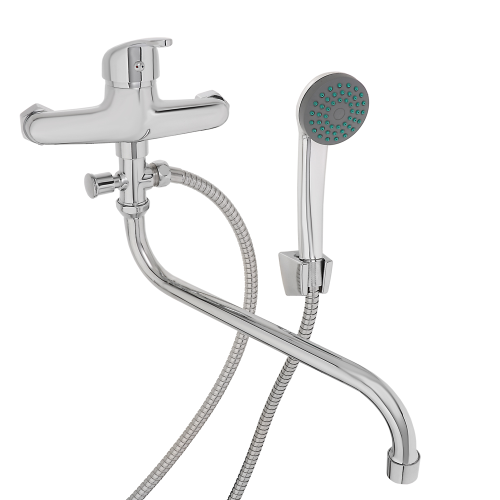 СоюзКран Смеситель для ванны с душем, круглый излив 30см, кер. картридж 35мм, хром, цинк, SK08-S102, арт.№ 566-383