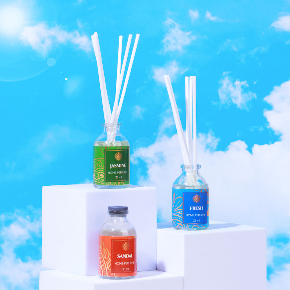 LADECOR Аромадиффузор с палочками, 35 мл, 6 ароматов жасмин,лаванда,сандал,свежесть,кокос,вес.травы, арт.№ 412-047