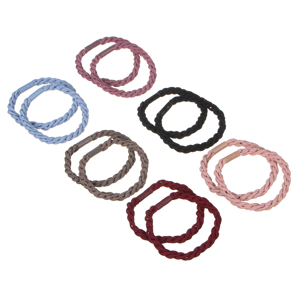 BERIOTTI Набор резинок для волос 2шт, полиэстер, пластик, 4,5см, 6 цветов, РВ-05, арт.№ 322-210