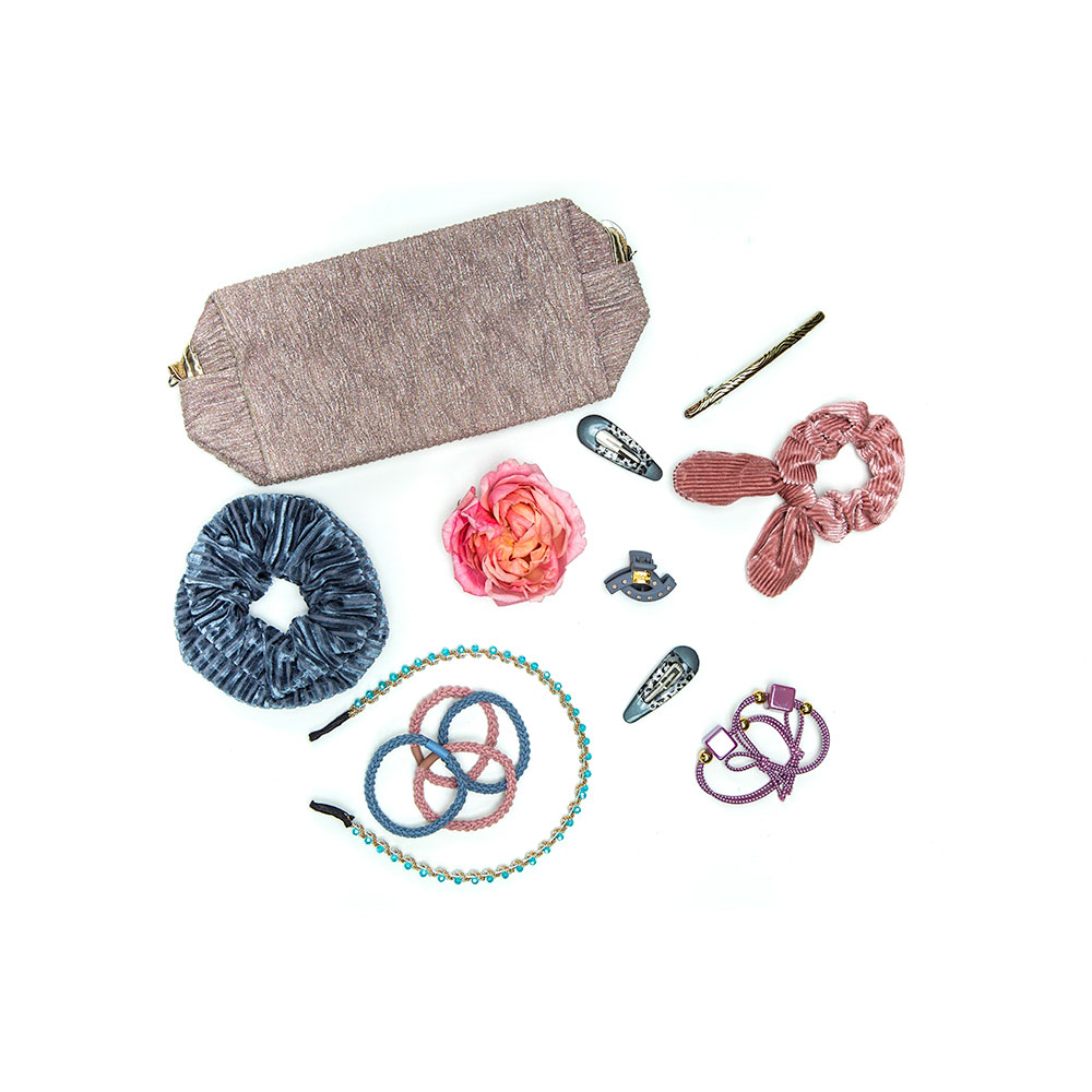 BERIOTTI Набор резинок для волос 2шт, полиэстер, пластик, 4,5см, 6 цветов, РВ-05, арт.№ 322-210