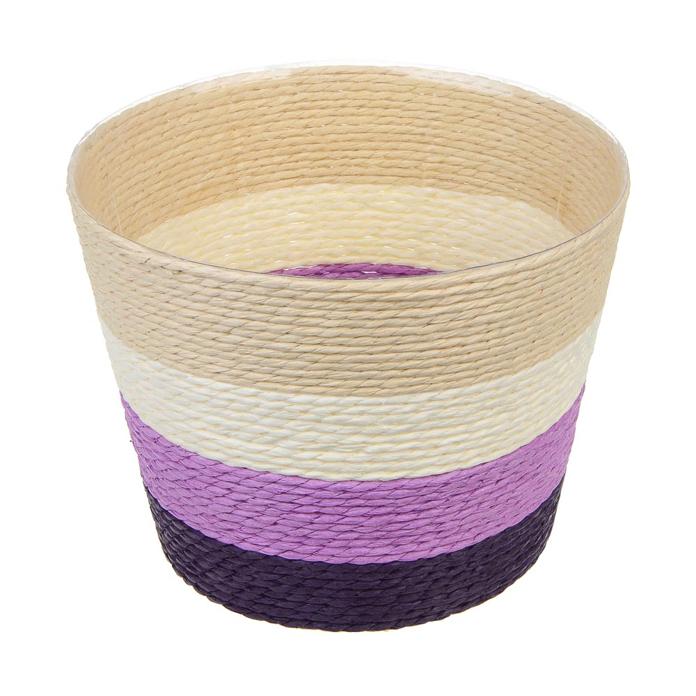 INBLOOM Кашпо плетеное 13х10.5х9см, бумажная лоза, ПП, арт.№ 164-375