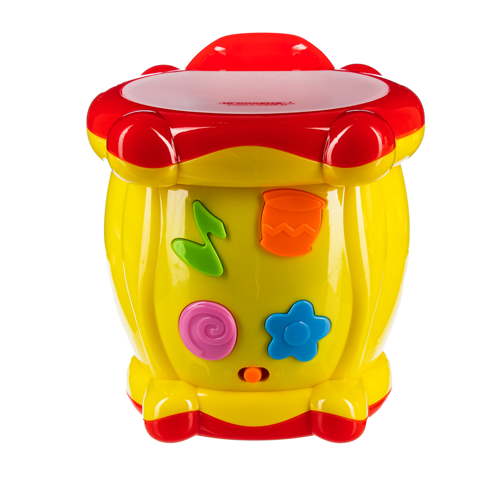 ИГРОЛЕНД Игрушка интерактивная "Барабан", свет, звук, 3хАА, ABS, 17х21х18см, арт.№ 889-073