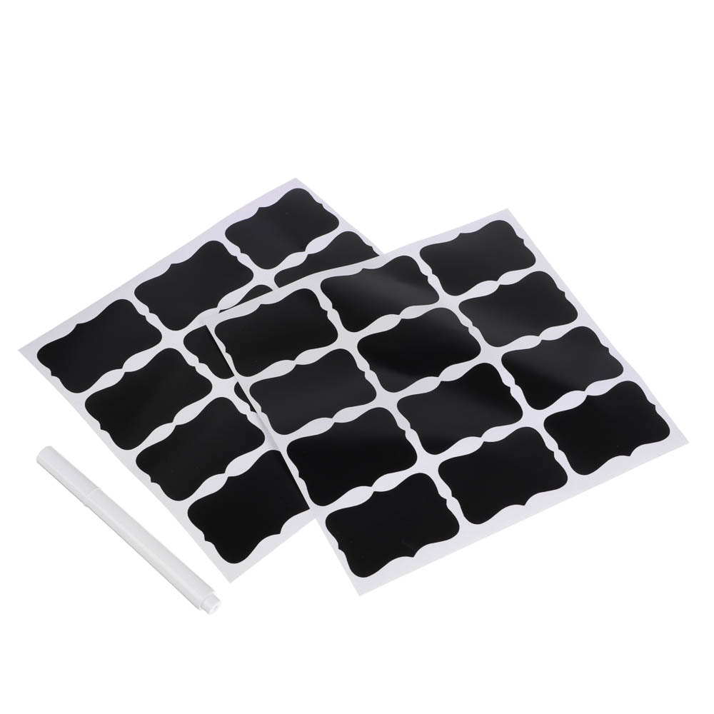 Наклейки на банки для специй и заготовок тм VETTA, ПВХ, полипропилен, 24шт + маркер, арт.№ 440-019