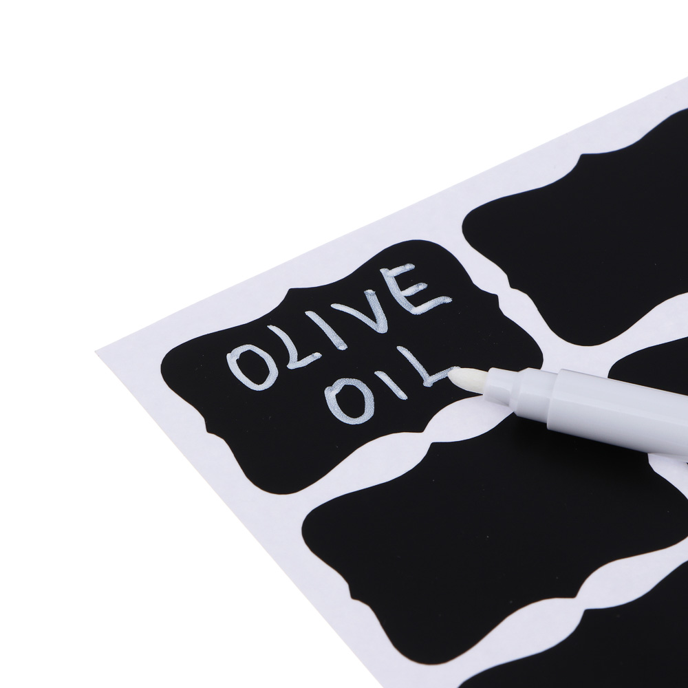 Наклейки на банки для специй и заготовок тм VETTA, ПВХ, полипропилен, 24шт + маркер, арт.№ 440-019