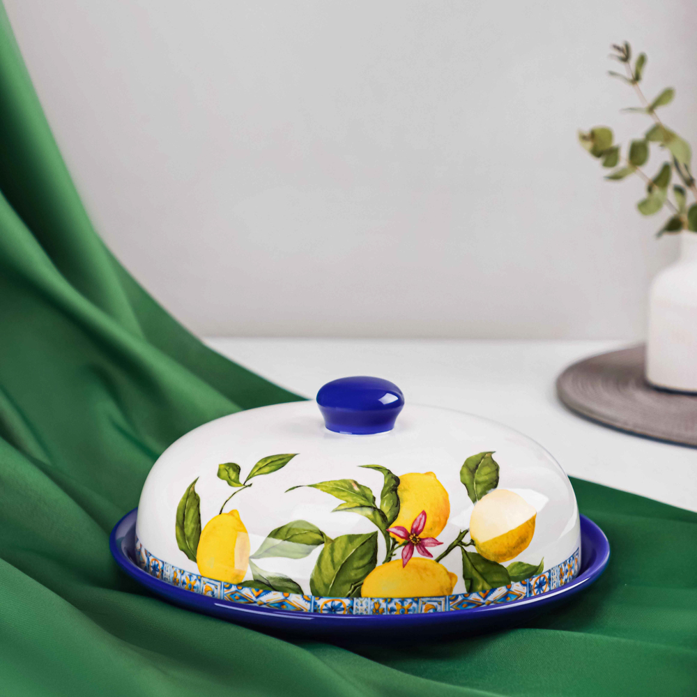 MILLIMI Лимоны Блюдо для блинов, 25х10см, керамика, арт.№ 824-528