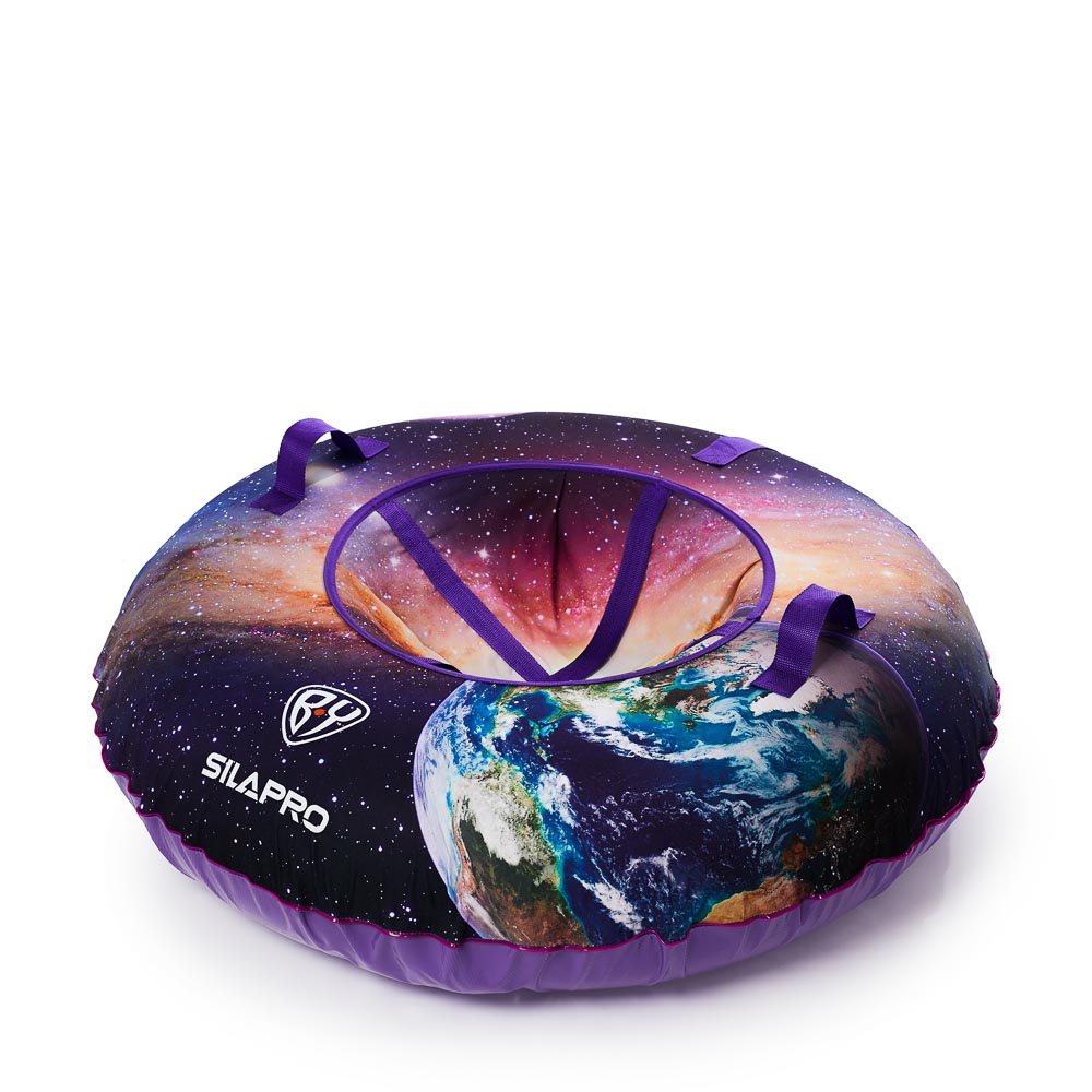 BY Вселенная Сноутьюб с сиденьем неоновый, d100см, оксфорд 600D, резина R16, ПВХ, 2хАА, 3 режима, арт.№ 112-044