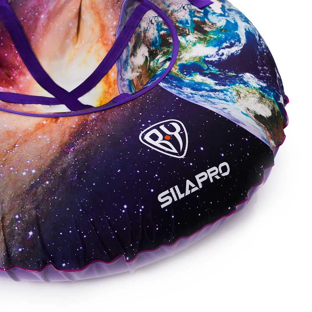 BY Вселенная Сноутьюб с сиденьем неоновый, d100см, оксфорд 600D, резина R16, ПВХ, 2хАА, 3 режима, арт.№ 112-044