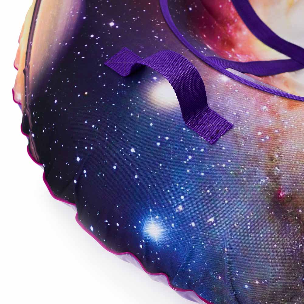 BY Вселенная Сноутьюб с сиденьем неоновый, d100см, оксфорд 600D, резина R16, ПВХ, 2хАА, 3 режима, арт.№ 112-044