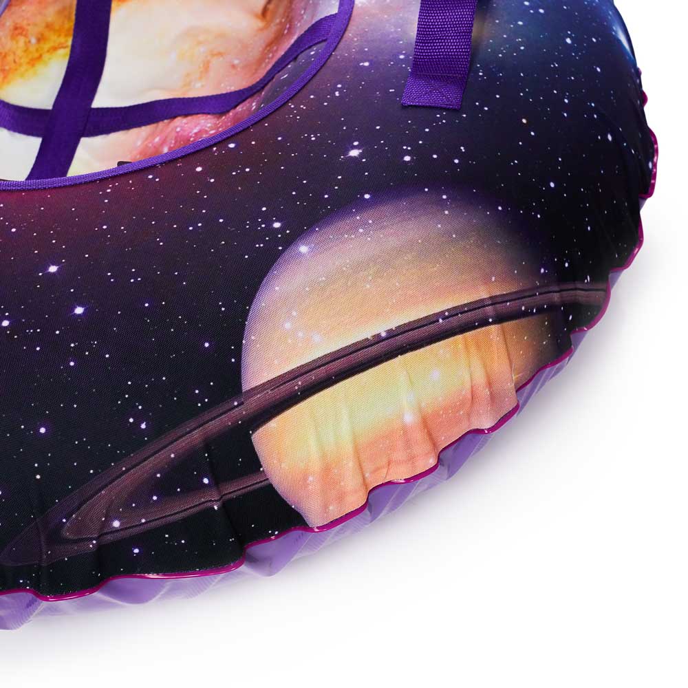 BY Вселенная Сноутьюб с сиденьем неоновый, d100см, оксфорд 600D, резина R16, ПВХ, 2хАА, 3 режима, арт.№ 112-044