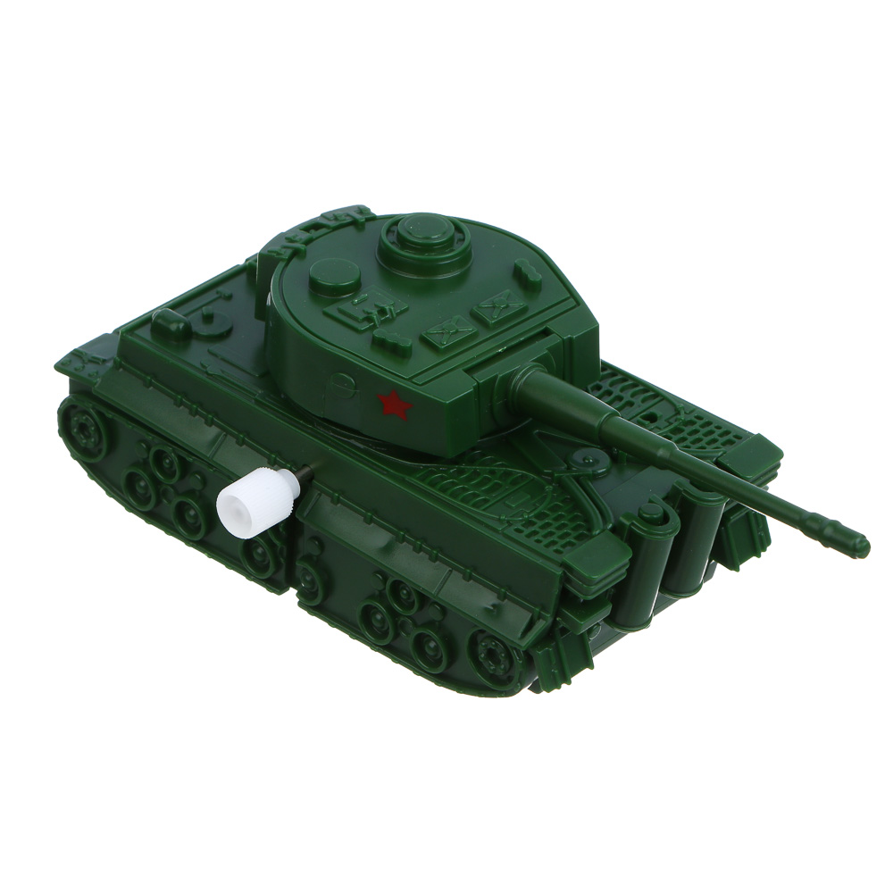 ИГРОЛЕНД Танк с заводным механизмом "Военная операция", крутится башня, ABS, 9,5х4,5х5 см, 3 диз, арт.№ 292-430