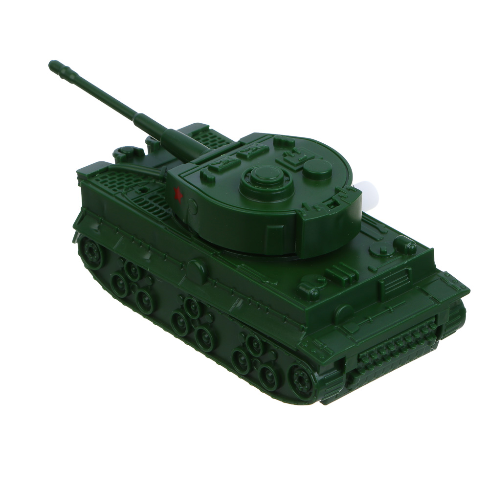 ИГРОЛЕНД Танк с заводным механизмом "Военная операция", крутится башня, ABS, 9,5х4,5х5 см, 3 диз, арт.№ 292-430