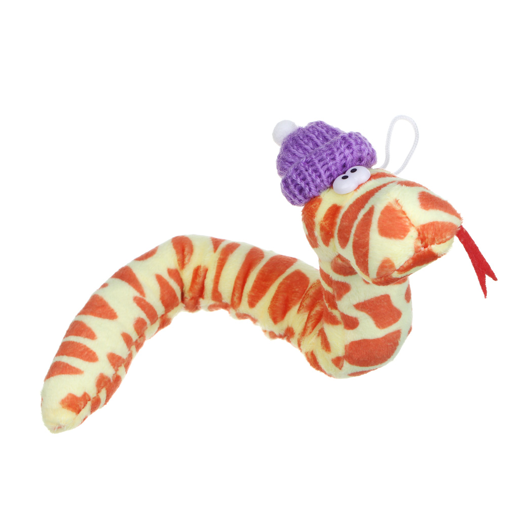 СНОУ БУМ Сувенир мягкий змейка, полиэстер, 28 см, 4 дизайна, арт.№ 394-016