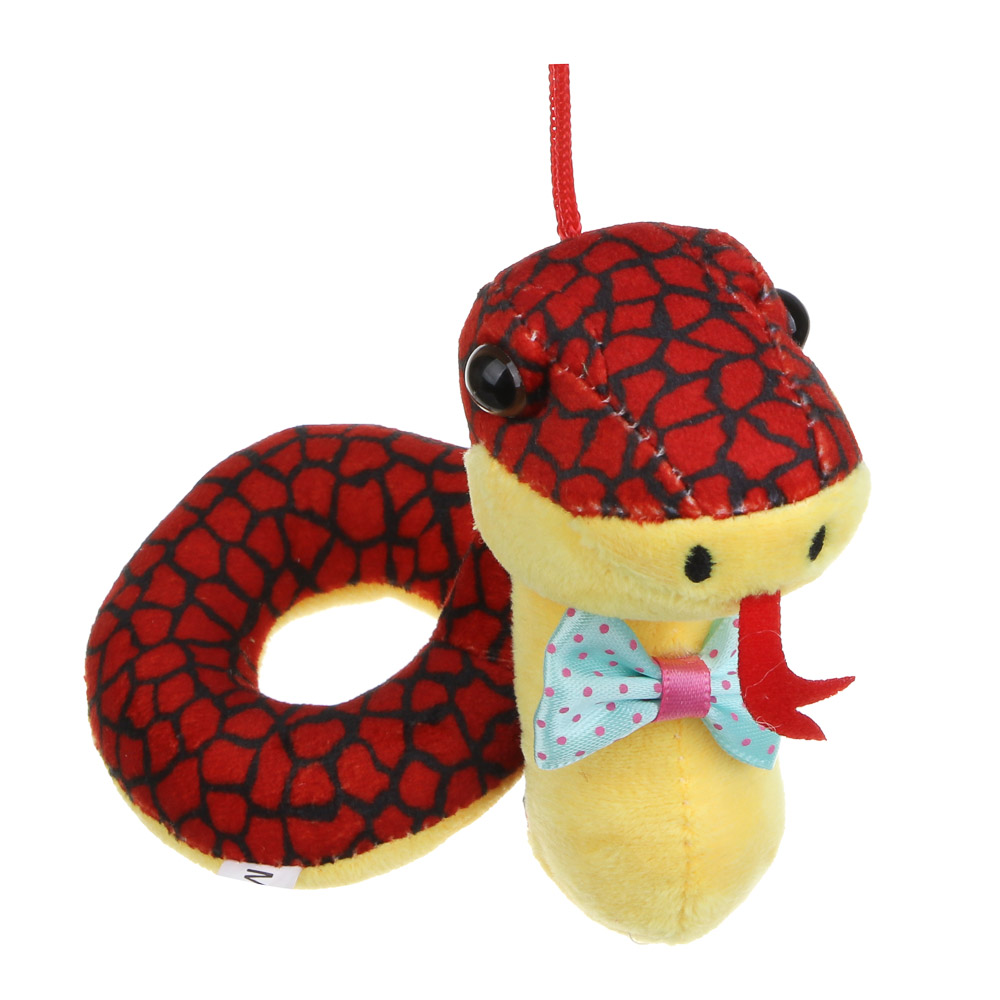 СНОУ БУМ Сувенир мягкий змейка, полиэстер, 11,5 см, 4 цвета, арт.№ 394-017