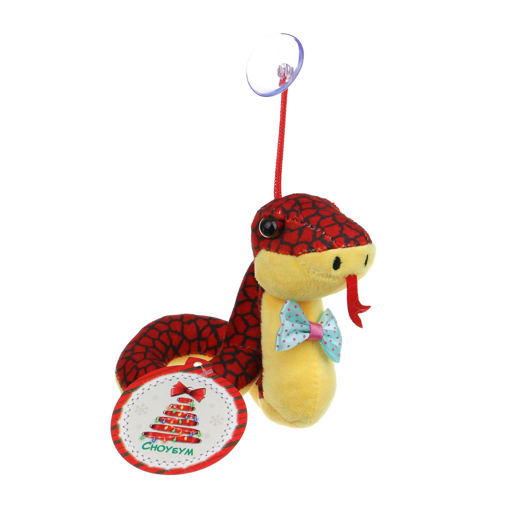 СНОУ БУМ Сувенир мягкий змейка, полиэстер, 11,5 см, 4 цвета, арт.№ 394-017